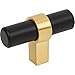Jeffrey Alexander 2" Overall Length Matte Black with Brushed Gold Key Grande Cabinet T Knob