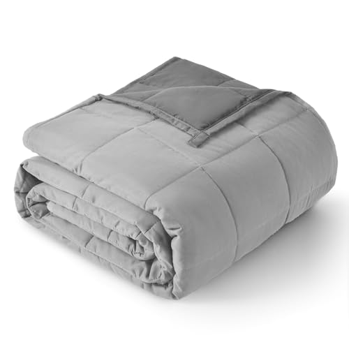 Image of Topblan Weighted Blanket for Adults 12lbs, Soft Cooling Breathable Weighted Throw for Sleeping, Machine Washable Heavy Blanket with Glass Beads for Summer, Sofa Bed, 48 inchx72 inch Twin Size