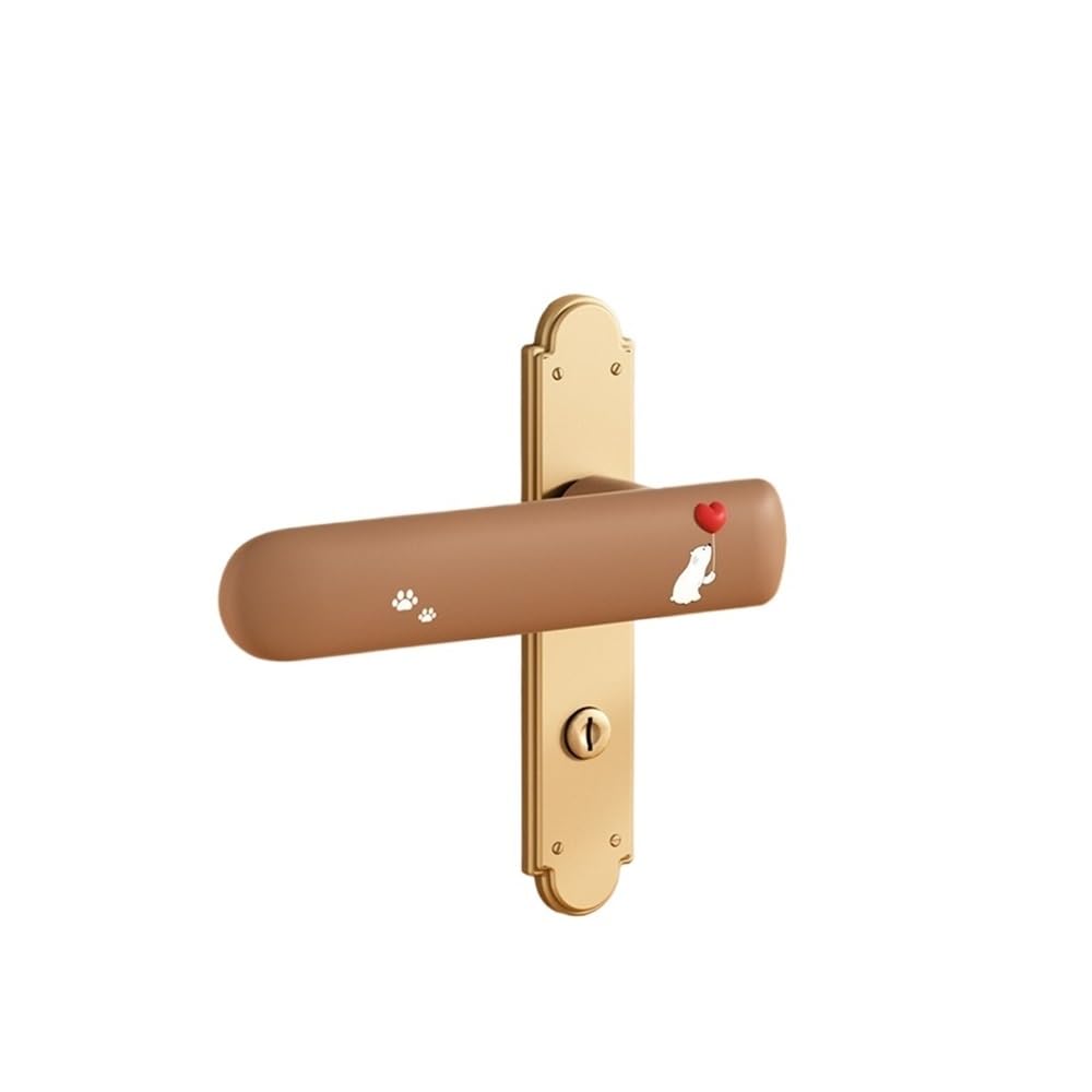 TIANSHENGQI Cute Silicone Door Knob Cover Cartoon Cold-Proof Handle Anti-Collision Protective Pad for Home(Coffee-Left)