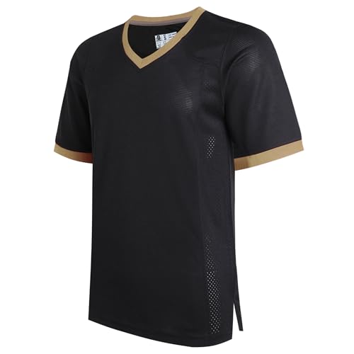 DEHANER Black Football Jersey for Men Women Boys Girls Workout