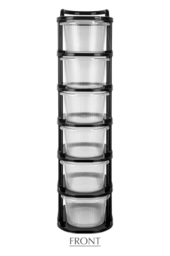 Image of SR 6 Layer Plastic Storage Drawer with Wheels | stackable storage cabinet for Bedroom, Office, Home | Utility storage drawer Organiser for Cosmetics, Kitchen,Toys | multipurpose home storage Organizer