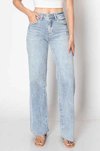 ONESO Wide Leg Jeans for Women Stretchy High Waisted BBL Jeans Trendy Boyfriend Baggy Mom Jean4