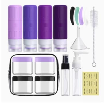 Set di 16 bottiglie da viaggio in silicone, 100 ml