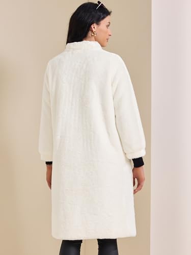 Allegra K Women's Faux Fur Coat Single Breasted Fuzzy Overcoat Winter Long Fluffy Jackets4