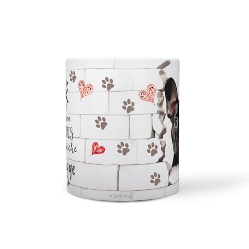 Hunde-Tasse: französische Bulldogge schwarz | Haustier | Kaffee-Tasse | Geschenk für Hundeliebhaber Hundebesitzer | Haustierliebe | Geschenkidee | Keramik 330ml | French Bulldog Geschenktasse