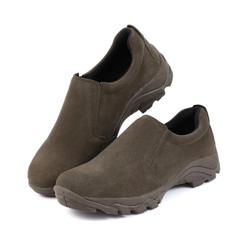 Image of Men's Leather Slip-on Shoes, Lightweight Comfortable Versatile Stylish Loafers with Steel Shank