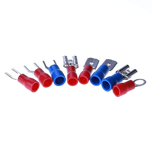Davitu 1200Pcs Assorted Insulated Spade Cable Connector Crimp Electrical Wire Terminal Set Kit Red Blue Yellow