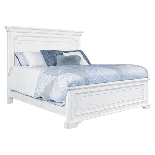 Oakestry Clara King Platform Bed White Mist Solid Wood Modern