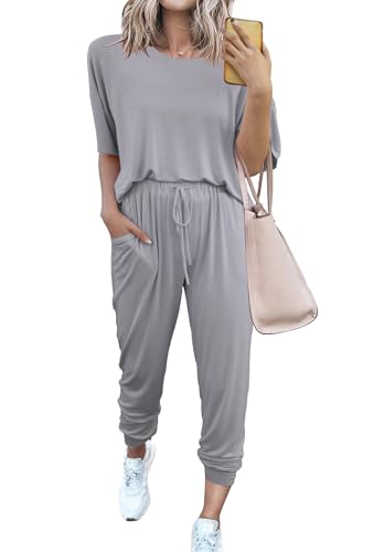 PRETTYGARDEN Women's Two Piece Sets 2025 Summer Spring Jogger Pants Travel Vacation Lounge Outfits Airplane Matching Clothes