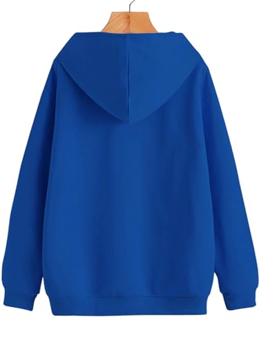 Image of Veirdo Cotton Fleece Oversized Fit Black, Grey, Green, Blue & Orange Cool & Aesthetic Hustle Monster Graphic Printed Full Sleeve Hoodie for Men