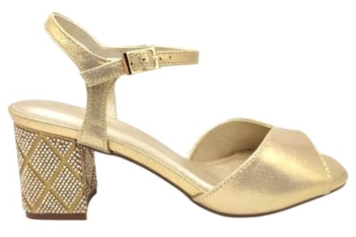 Menbur Sandalia de Fiesta 26134 para mujer en oro - Mujer color: oro talla: 36