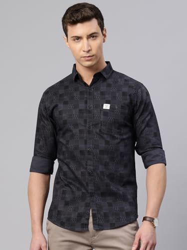 Image of Majestic Man Custom Abstract Printed Pure Cotton Slim Fit Casual Shirt