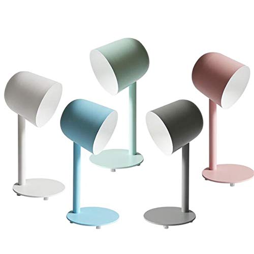 Tischlampe Wohnzimmer Schlafzimmer Studie Büro Moderne Metall Tischlampe Weiß Schwarz Tischlampe Eisen Nachts Leselampe (Color : Pink)