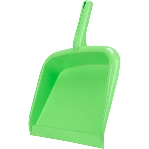 Image of SPARTA Large Handheld Dustpan with Hanging Hole, Heavy-Duty Plastic Dustpan with Wide Lip for Countertops and Surfaces, Plastic, 10 Inches, Lime, (Pack of 12)