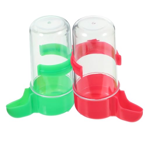 BESPORTBLE 2pcs Bird Water Feeder and Food Dispenser for Cage Transparent Water Container with Easy Install Design for Parrots Pigeons and Other Birds