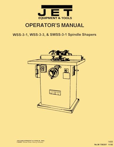 JET-Central Machinery 120 3HP Wood Spindle Shaper WSS-3 SWSS-3-1 Service Parts Manual