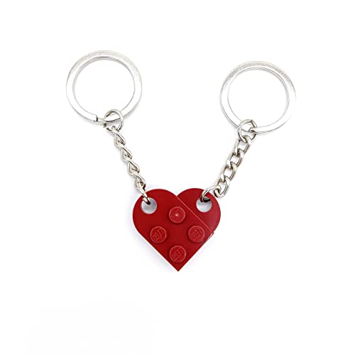 Genérico LegoLove 2 Llaveros de Ladrillos auténticos, Llaveros corazón, Bricks de Construcción...