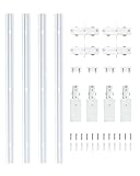 Bravsekai H Type Track Lighting Rails 4PCS 120V Single Circuit 3-Wire H Track Rail White 13 feet (4*3.26 Feet) with Wall Anchors and Screws Made of Aluminum and Flame Retardant PVC Strength Guarantee