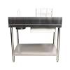 Breading Table Fried Food Prep Station, Stainless Steel Commercial Kitchen Prep & Work Table, with 1 Base for Dip Tub, One Container for Flour Breading, 1 Top Tray, 2 Baskets