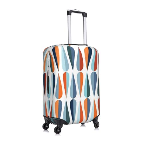 Mid Century Modern With Drop Shapes Print Luggage Suitcase Covers Elastic Washable Luggage Protector Luggage Covers For Suitcase3