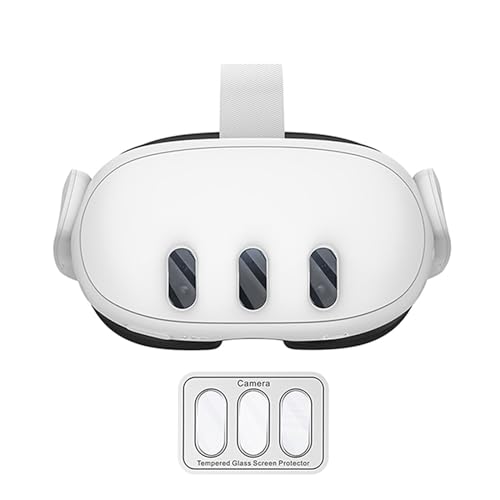 Tempered Film Glass Lens Screen Protector Compatible for Meta Quest 3 VR Headset Accessories,Full Len Coverage HD Tempered Film Glass Camera Lens Protection for Meta Quest 3