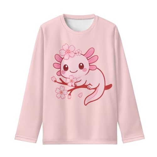 Long Sleeve Shirts for Toddler Girls 3-16Y Crewneck T-Shirt for Kids Thin All-Season Tops Clothes