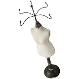 ibasenice Estante de Joyería de Madera Maciza Estilo Retro Soporte para Collares y Anillos Organizador de Mesa para Exhibición y Almacenamiento Decoración Vintage para Hogar y Tienda