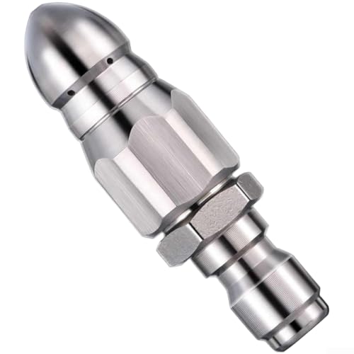 SMZhomeone - Tuyau de buse d'égout en acier inoxydable 5000 PSI pour nettoyeur haute pression 14 jets avant et arrière pour tâches de nettoyage de tuyaux