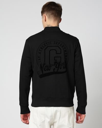 Image of Gap Men Stylised Full Sleeves Collared Cotton Blend Sweatshirt