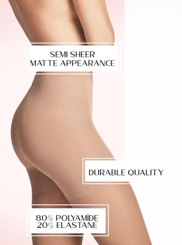 MILA MARRUTTI Women's Premium Shaping Tights for Women | Sheer Control Top Stockings Pantyhose | Tummy Control Nylons3