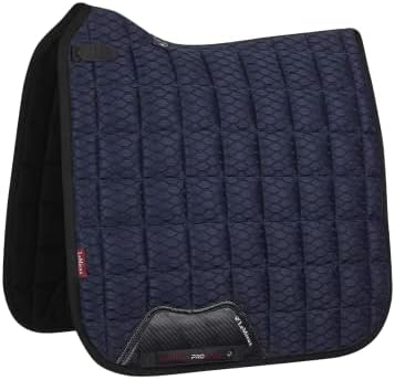 LeMieux Dressage Carbon Mesh Square Saddle Pad - English Saddle Pads for Horses - Equestrian Riding Equipment and Accessories (Navy - Large)