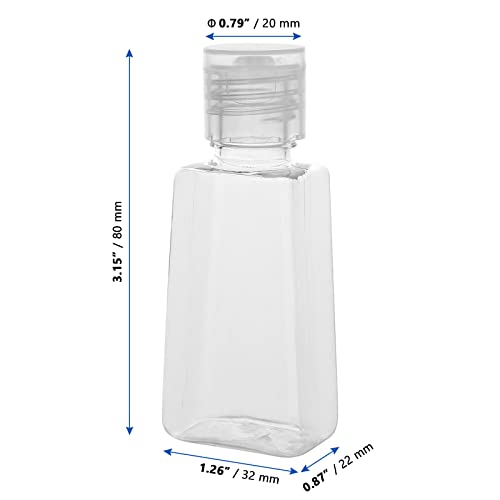 MANCHAP 100 Pack 1oz Plastic Empty Squeeze Bottles, 30ml Clear Travel Refillable Squeeze Bottles with Flip Cap for Lotions, Creams, Toiletries2