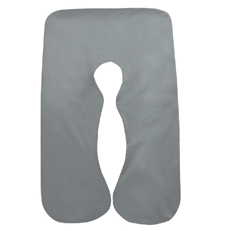 SHANNA Funda de Almohada del Cuerpo del Embarazo, Funda de Almohada de Maternidad de algodón en Forma de U 80 * 155 cm (Gris Oscuro)