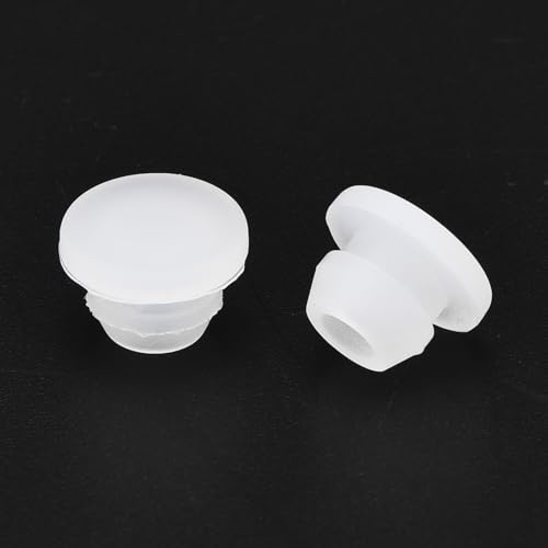 Image of MECCANIXITY 10pcs Silicone Snap in Locking Hole Plugs,5mm /0.2 Inch Mounting Diameter Narrow Groove Width 1.5mm Panel Seal Cover Round for Kitchen Bulkheads Waterproof Sealing Plugs Clear