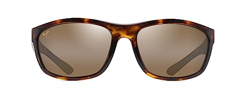 Maui Jim Men's & Women's Nuu Landing Polarized Oval Sunglasses, Tortoise W/Black Rubber/Hcl Bronze Polarized, Large Fit