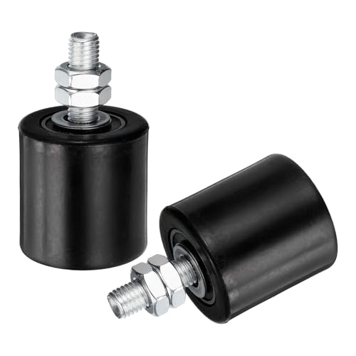 QUARKZMAN 2pcs Galet Guide pour Portail Coulissant 48x50mm, M12 Roulette Nylon Guide au Sol pour Porte Grange Coulissante, Roue Universel avec Roulement à...