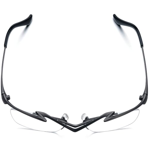 Image of FONEX Pure Titanium Glasses Frame Men Semi Rimless Square Eyeglasses Eyewear DTX416