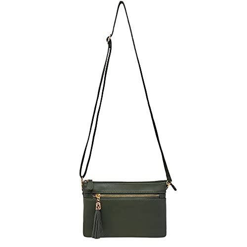 Image of Solene Women's Lightweight Multi Compartment Wristlet Clutch Wallet Crossbody Bag