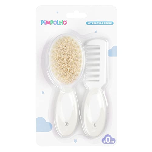 Pimpolho Kit Pente E Escova De Cerdas Naturais Para Bebê