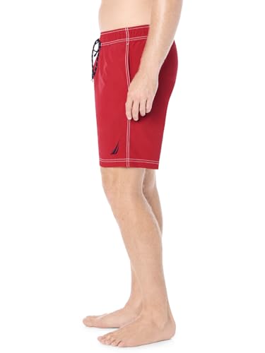 Image of Nautica Men's Solid Quick Dry Classic Logo Swim Trunk