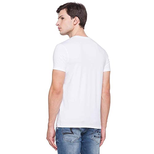 Image of Spykar Printed Blended Slim Fit Mens T-Shirt (A21MKT02BA033WH-P)