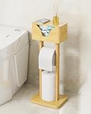 Bamneat Toilet Paper Roll Holder Free Standing with Shelf Organizer for Mega Roll Coreless Roll,...