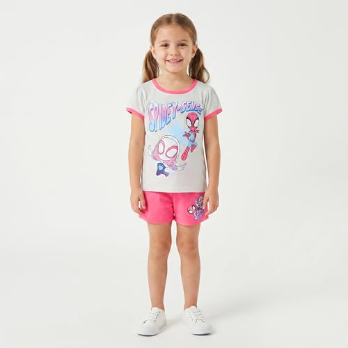 Image of Marvel Spider-Gwen Spider-Man Girls Short Sleeve T-Shirt and Shorts Set for Toddler to Big Kids