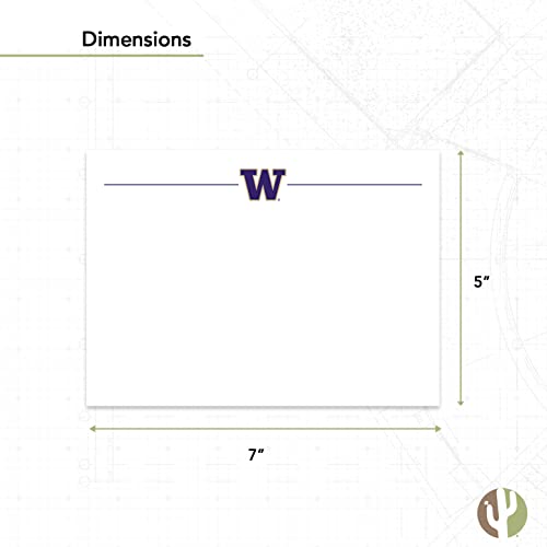 Image of Desert Cactus University of Washington Notecards 10 Pack Stationery Cardstock Includes Envelopes Memo Party Thank You (Notecard 1a)