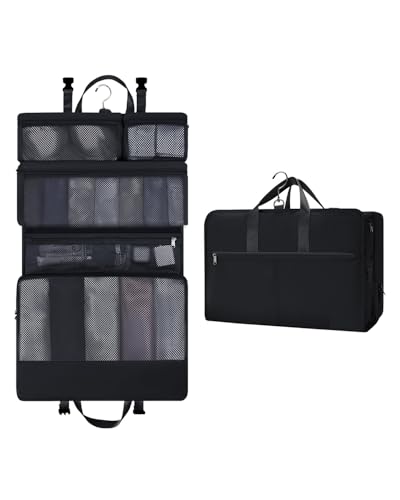 ECOHUB Hanging Travel Closet Portable Luggage Organizer Carry-on Packing Bag Black