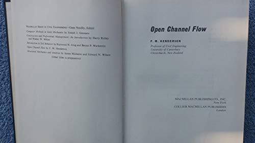 Open channel flow (Macmillan series in civil en... B0006BNQ5Y Book Cover
