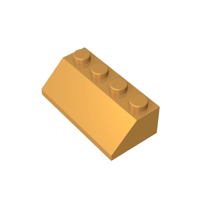 Gobricks 3037 Slope Brick 2x4 45° Sloped Brick 50 Pieces GDS-591 Compatible with Lego Building Blocks Color:Pearl Gold — image 1