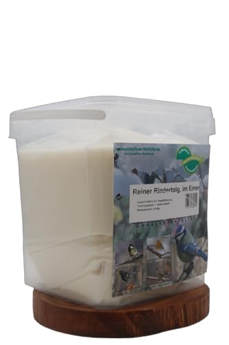 Anhaltiner Rindertalg 4kg Eimer, Nicht gesalzen für die Herstellung von eigenem Vogelfutter Wildvogelfutter Meisenknödeln geeignet