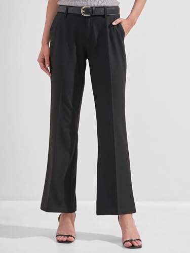 Image of Tokyo Talkies Women's Stretchable Bootcut Pants | High Rise Flared Trousers |Travel & Formal Wear|Workwear Trousers