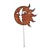 35 Inch Sun/Moon Rusted Garden Stake
